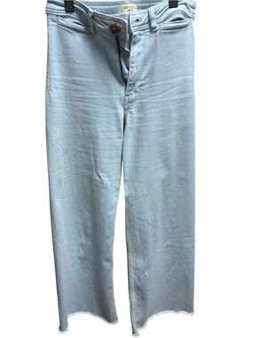 Maeve by Anthropologie Collette Wide Leg White Wash Jean- 29L - cottage core